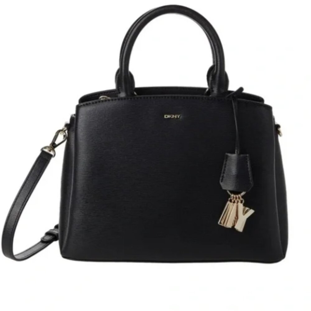 DKNY Paige Satchel Crossbody Black Bag with Convertible Strap